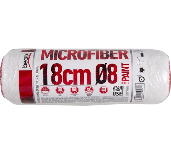 Запасной валик BEOROL микрофибра, D45, 180 мм, ворс 9 мм, бюгель 8 мм 40637