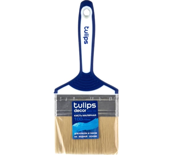 Кисть малярная Tulips decor 100х16мм, для ЛКМ на водной основе Tulips Tools NP20-100