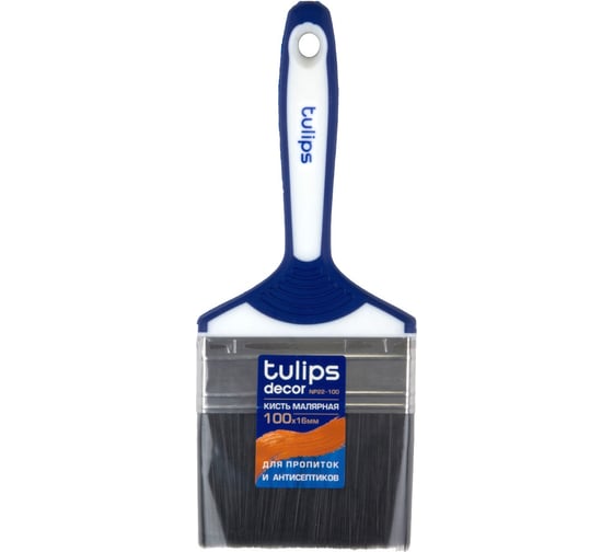 Кисть малярная Tulips decor 100х16мм, для пропитки и антисептики Tulips Tools NP22-100