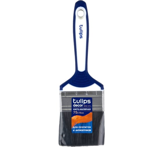 Кисть малярная Tulips decor 75х16мм, для пропитки и антисептики Tulips Tools NP22-070 1