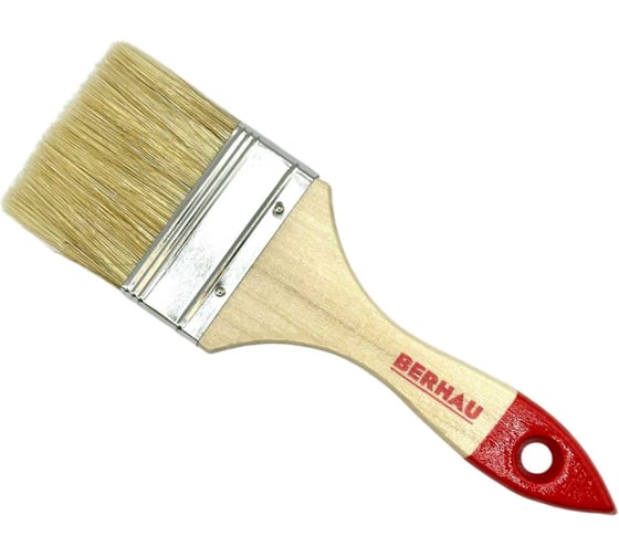 Кисть плоская Berhau 2,5" 63 мм, смешанная щетина, деревянная ручка Standart 101937 1