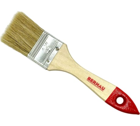 Кисть плоская Berhau 1,5" 38 мм, смешанная щетина, деревянная ручка Standart 101935