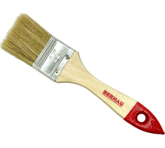 Кисть плоская Berhau 1,5" 38 мм, смешанная щетина, деревянная ручка Standart 101935 1