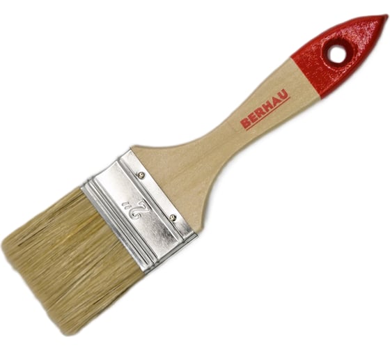 Кисть плоская Berhau 2" 50 мм, смешанная щетина, деревянная ручка Standart 101936