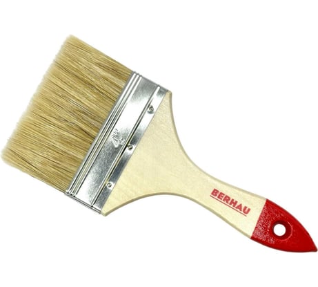 Кисть плоская Berhau 4" 100 мм, смешанная щетина, деревянная ручка Standart 101939