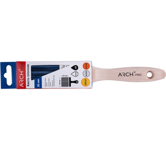 Кисть плоская ARCH PRO GOLD с синтетической щетиной, 38 мм 173038
