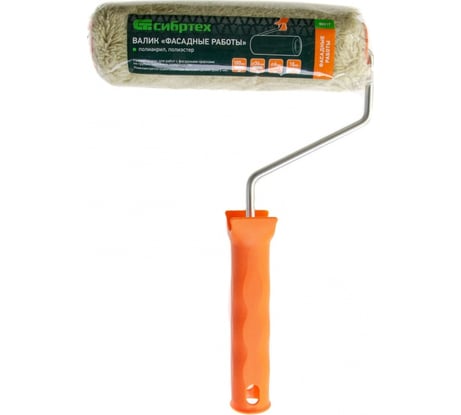 Валик Сибртех Фасадные работы,180мм, ворс 18мм, D 36мм, D ручки - 6 мм, полиакрил, полиэстер 80217