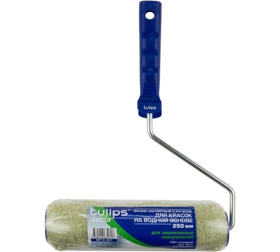 Валик Tulips Tools Tulips decor Green с рукояткой, полиакрил, 250мм, ворс 18мм NP10-007