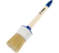 Круглая кисть ТУНДРА натуральная щетина, деревянная рукоятка, № 16, 55 мм 881557