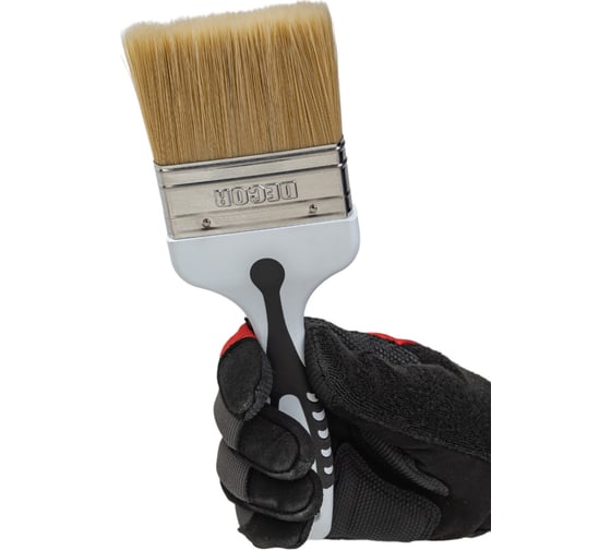 Кисть DECOR Black White универсальная 75х15мм, светлая смешанная щетина, 2К ручка 880-075