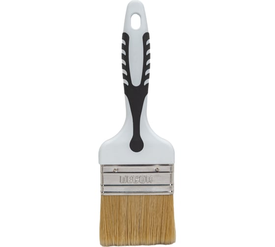 Кисть DECOR Black White универсальная 75х15мм, светлая смешанная щетина, 2К ручка 880-075