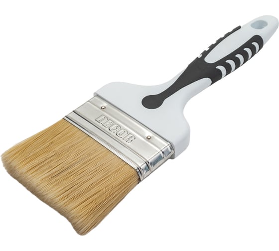Кисть DECOR Black White универсальная 75х15мм, светлая смешанная щетина, 2К ручка 880-075