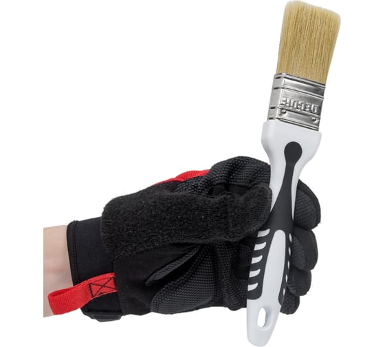 Кисть DECOR Black White универсальная 35х15мм, светлая смешанная щетина, 2К ручка 880-035