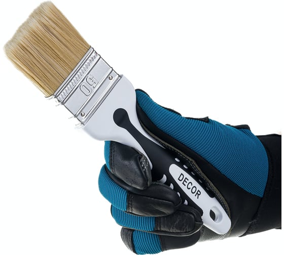 Кисть DECOR Black White универсальная 50х15мм, светлая смешанная щетина, 2К ручка 880-050