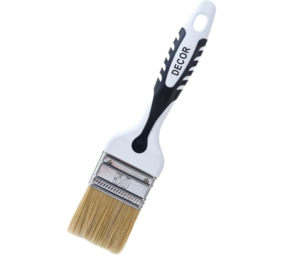 Кисть DECOR Black White универсальная 50х15мм, светлая смешанная щетина, 2К ручка 880-050 1