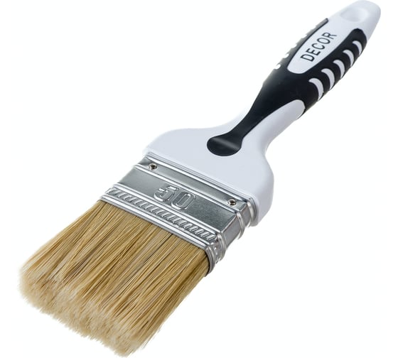 Кисть DECOR Black White универсальная 50х15мм, светлая смешанная щетина, 2К ручка 880-050