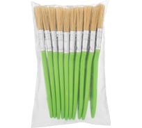 Кисть флейцевая СИБРТЕХ 25х8 мм, натуральная щетина, пластиковая ручка, 10 шт 82579