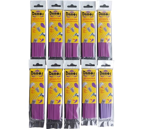Мешалка для эпоксидной смолы DAMOS 15см 120шт (10уп.х12шт) 720151