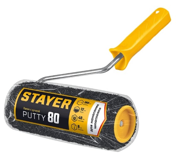 Ролик для шпатлевки STAYER Putty 80 180 мм 03642-18