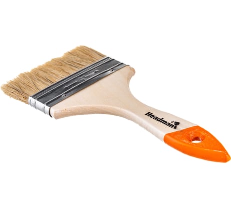 Кисть HEADMAN малярная плоская "Бейсик" натуральная щетина 4 д. 100мм 682-007