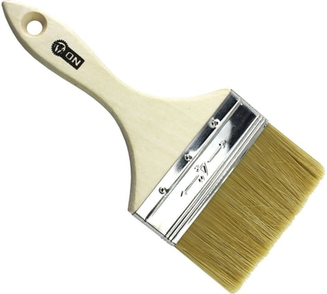 Малярная плоская кисть ON Аква искусственная щетина, 4" (100 мм), деревянная ручка 02-25-040