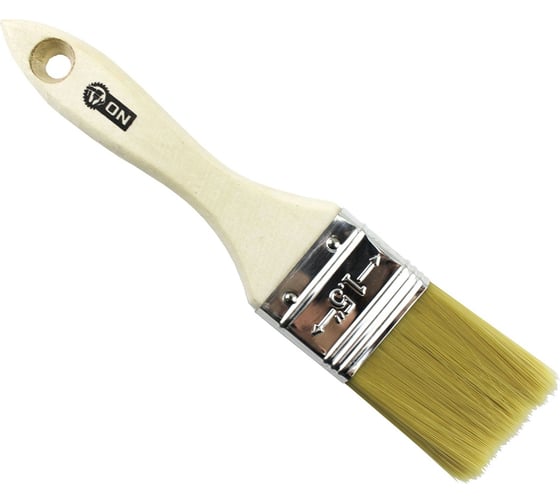 Малярная плоская кисть ON Аква искусственная щетина, 1.5" (38 мм), деревянная ручка 02-25-015 1