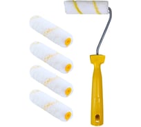 Мини-валик в сборе Accurate 475х125х45, микроволокно, 110мм, ворс 8мм + 4 сменных ролика, для эмалей 33111014/4