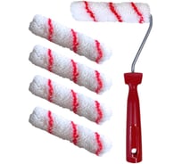 Мини-валик в сборе Accurate, полиамид, 150мм, ворс 11мм + 4 сменных ролика, водные краски 33150170/4