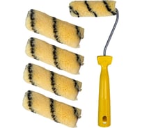 Мини-валик в сборе Accurate 475х125х45, полиакрил, 110мм, ворс 12мм + 4 сменных ролика, для эмалей 33111018/4