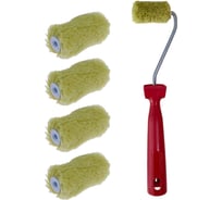 Мини-валик в сборе Accurate 475х75х45, полиакрил, 60мм, ворс 12мм + 4 сменных ролика, водные краски 33060180/4