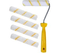 Мини-валик в сборе Accurate 480х165х45, микроволокно, 150мм, ворс 8мм + 4 сменных ролика, эмали 33115014/4