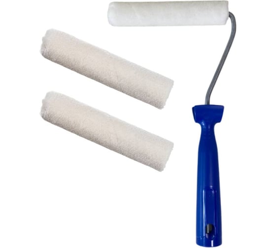 Мини-валик в сборе ACCURATE 400х165х45 Велюр 150мм ворс 5мм + 2 сменных ролика Лаки 31315030/2 1