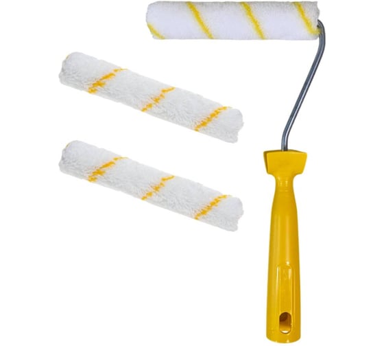 Мини-валик в сборе ACCURATE 400х165х45 Микроволокно 150мм ворс 8мм + 2 сменных ролика Эмали 33115014/2 1