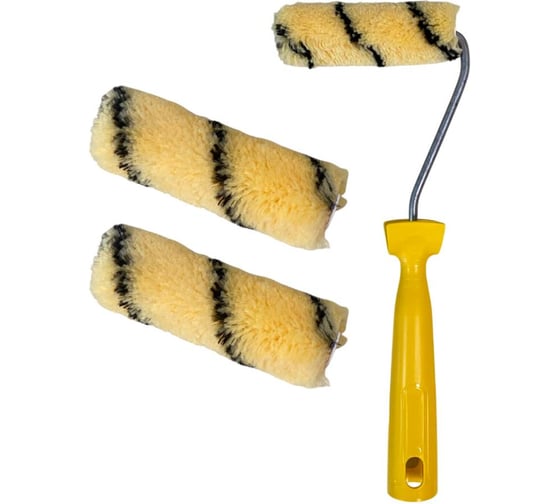 Мини-валик в сборе ACCURATE 395х125х45 Полиакрил 110мм ворс 12мм + 2 сменных ролика Эмали 33111018/2 1