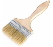Кисть плоская ГРИПСО 100 мм, деревянная ручка, светлая щетина, 10шт П100-10