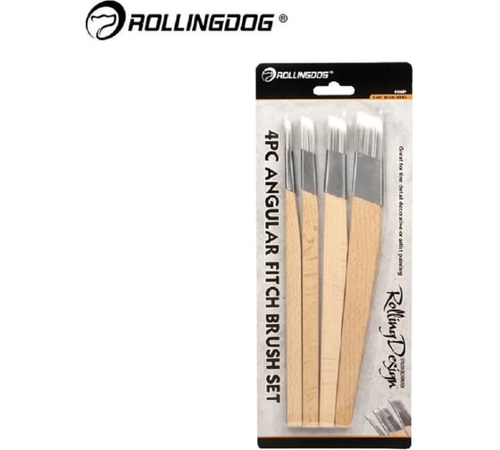 Набор кистей филеночных Rollingdog Professional 6/12/18/25 мм, 4шт, синтетика, 10689 1
