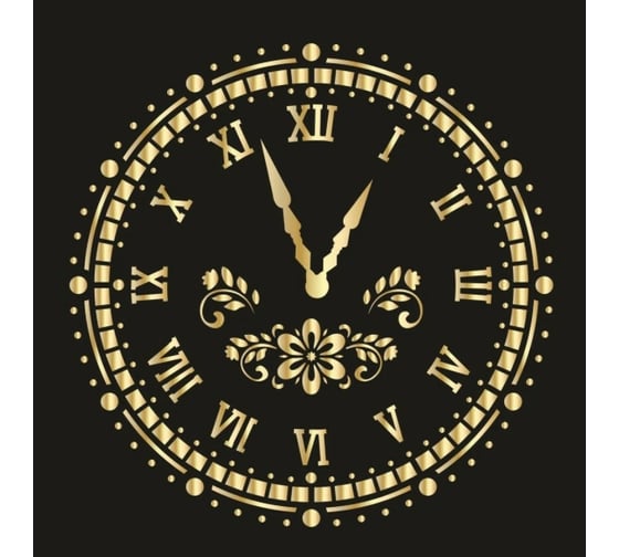 Пластиковый трафарет Luxart Template Часы 2 , 40х40 см, толщина 1,5-2 мм TR37P4040