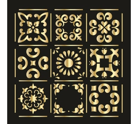 Пластиковый трафарет Luxart Template Евроузоры 2 , 40х40 см, толщина 1,5-2 мм TR33P4040