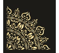 Пластиковый трафарет Luxart Template Мандала 1 четверть , 50х50 см, толщина 1,5-2 мм. TR58P5050