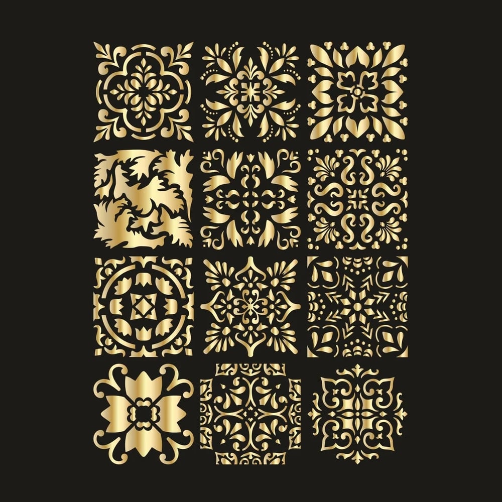 Пластиковый трафарет Luxart Template Евро узор 3 , 60х40 см, толщина 1 ...