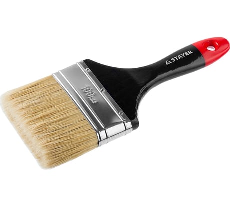Плоская кисть STAYER Professional Universal светлая натуральная щетина, деревянная ручка, 100мм, 4" 0104-100
