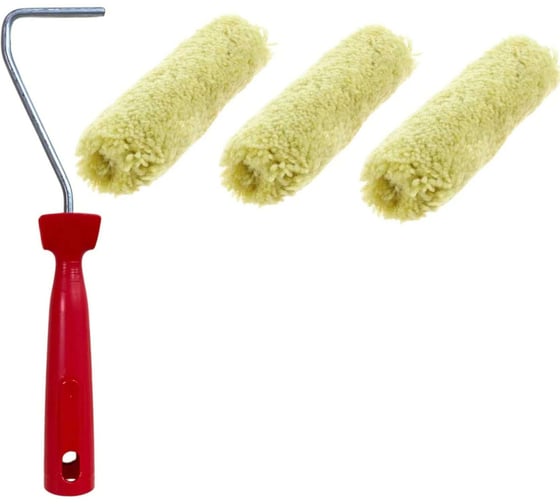 Мини-валик в сборе Accurate Водные краски Полиамид 60мм ворс 11мм 3шт наб3 33060170