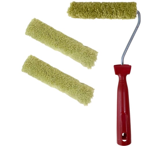 Мини-валик в сборе Accurate Водные краски Полиакрил 150мм ворс 12мм 3шт 33150180 наб3