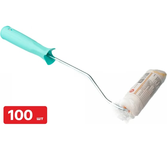 Валик малярный SAMGRUPP с пластиковой ручкой 100 мм, ворс 12 мм, 100 шт SAMC-009016100-100