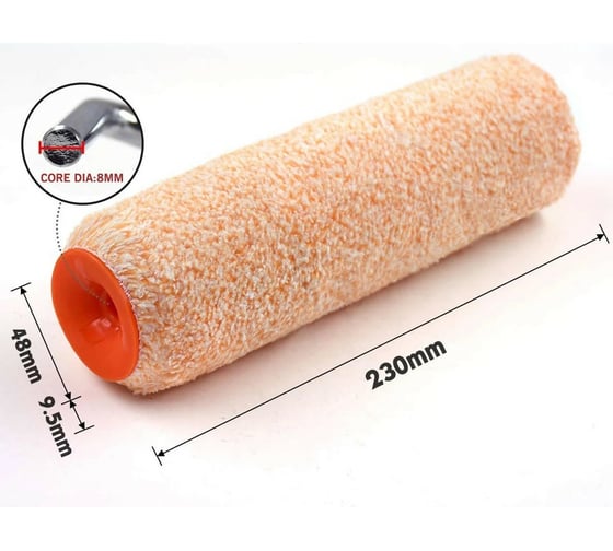 Малярный валик Rollingdog Super-Micro 230 мм, микрофибра, ворс 9,5 мм, под бюгель 8 мм 00242