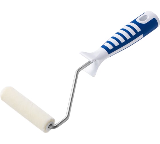 Валик для лаков Акор, ролик-мини 110 мм, велюр и шерсть 4 мм, кронштейн 6 мм, ручка двухкомпонентная, Профи 511 30 110