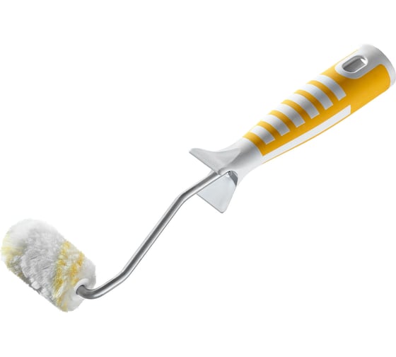 Валик для эмалей Акор, ролик-мини 60 мм, полиамид 12 мм, кронштейн 6 мм, ручка двухкомпонентная, Профи 512 30 060