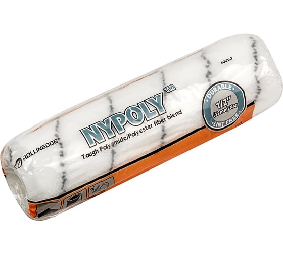 Малярный валик Rollingdog NYPOLY, полиэстер-полиамид, 230 мм., ворс 12 мм., диаметр 38 мм., 00367