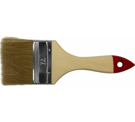 Плоская кисть BOHRER Стандарт 75 мм, 3 натур. щетина, 44x12 мм, деревянная рукоятка 12 шт 81001075