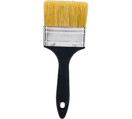Плоская кисть Петрович 75 мм, светлая натуральная щетина, пластиковая ручка 4100000705